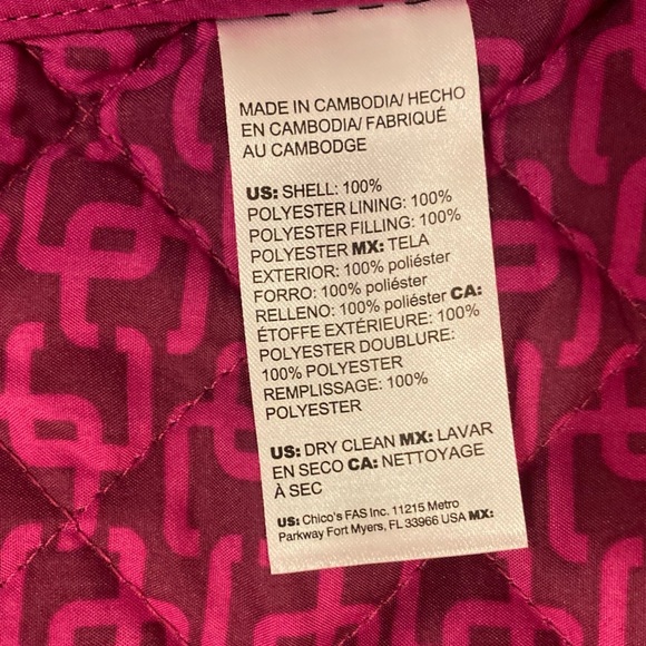 Chico's Quilted Fuchsia Jacket
Mid sized, fits like a one - Picture 8 of 8